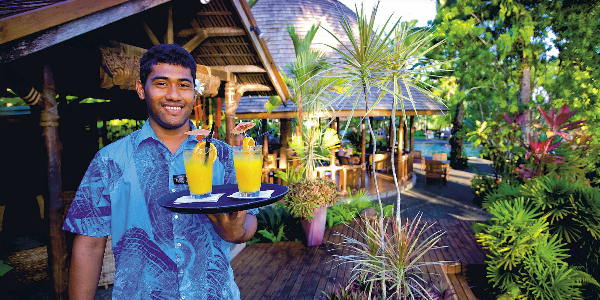 Sinalei Reef Resort ontvangst met cocktail