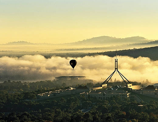 Canberra vanuit de lucht | vakantie Australië