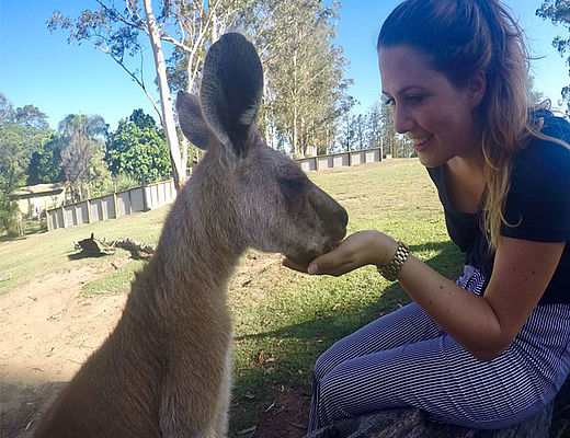 Sylvie met een Kangaroo