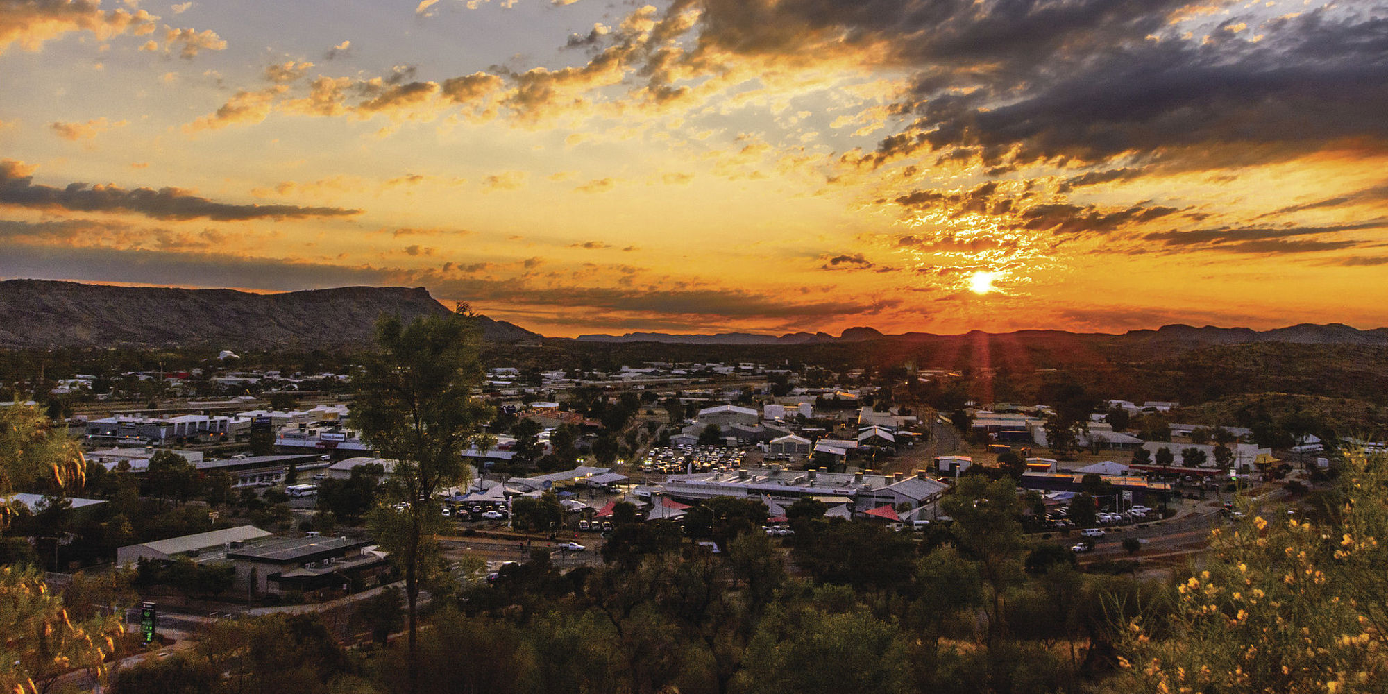 Alice Springs zonsondergang