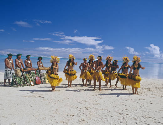 Eiland bewoners op het strand | vakantie Cook Eilanden