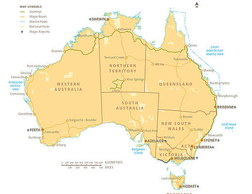 australie plattegrond