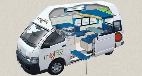 Mighty Highball Exterieur Mighty Highball Exterieur | camper huren in Nieuw-Zeeland