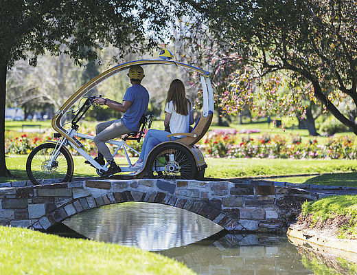 Adelaide met de fietsriksja