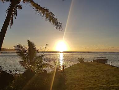Zonsondergang op Savaii Savaii zonsondergang | vakantie Samoa