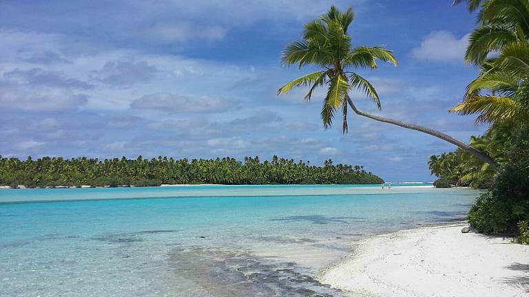 Aitutaki strand en palmbomen | Cookeilanden