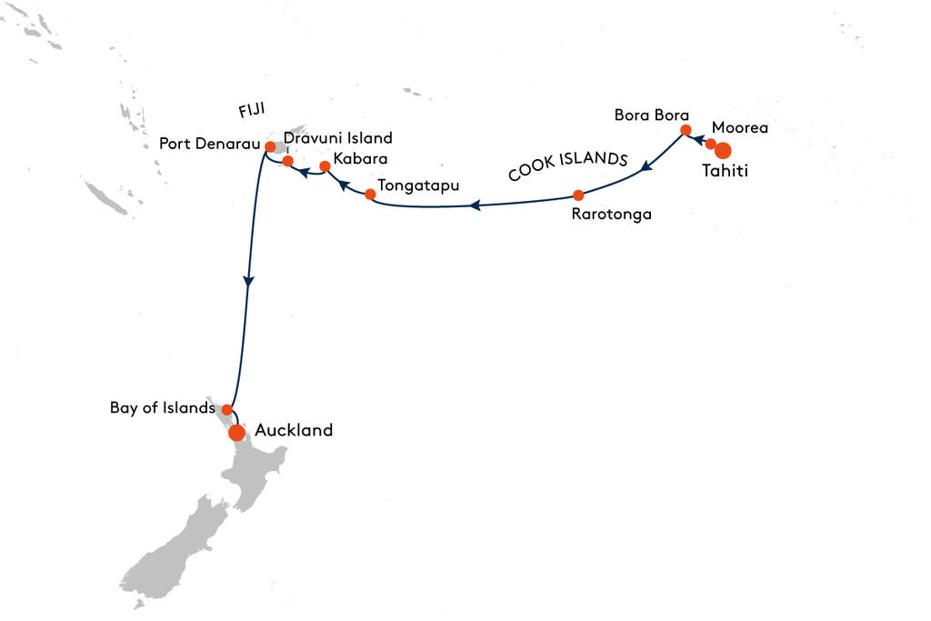 van Tahiti naar Auckland met de MS Europa 2 van Tahiti naar Auckland met de MS Europa 2 | Cruises Pacific Island Travel